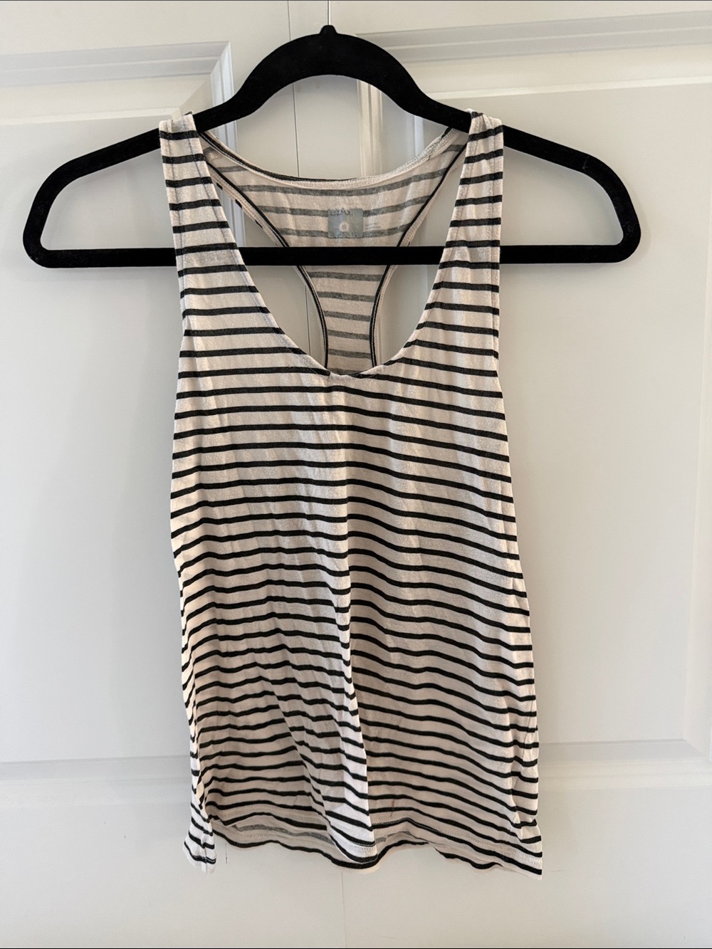Striped Racerback Tank Top - Black & White Delias Size Small Women